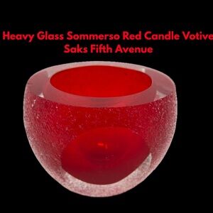 Heavy Glass Sommerso Red Candle Votive